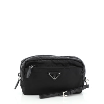 Prada Zip Pocket Wristlet Tessuto
