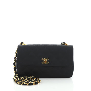 Chanel Vintage CC Chain Flap Bag Quilted Satin Small
