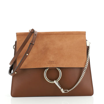 Chloe Faye Shoulder Bag Leather and Suede Medium