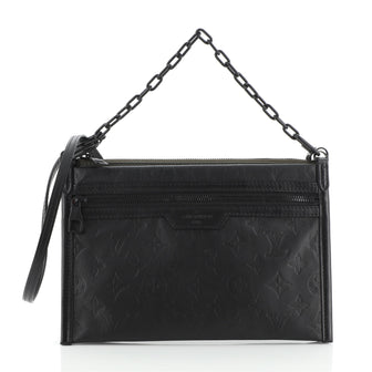 Louis Vuitton Double Flat Messenger Bag Monogram Shadow Leather