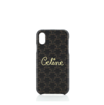 Celine Phone Case Embroidered Triomphe Coated Canvas iPhone X/XS