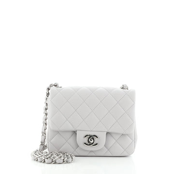 Chanel Square Classic Single Flap Bag Quilted Lambskin Mini