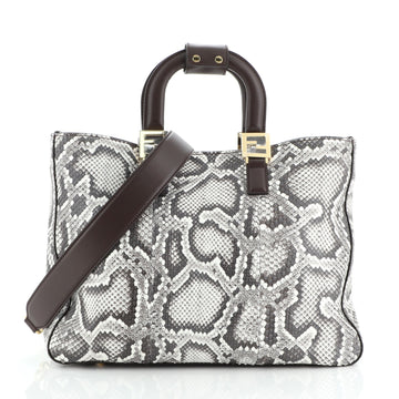 Fendi FF Tote Python with Leather Medium