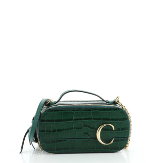 Chloe C Vanity Bag Crocodile Embossed Leather Mini