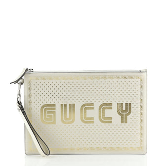 Gucci Wristlet Clutch Limited Edition Printed Leather