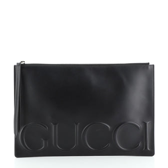 Gucci XL Zip Clutch Leather