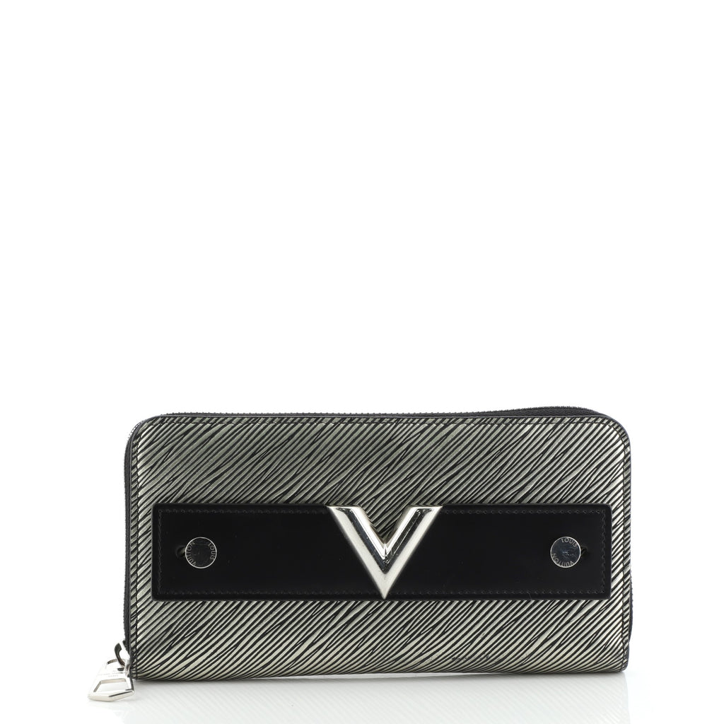 Louis Vuitton Zippy Wallet Limited Edition Essential V Epi Leather Black,  Silver