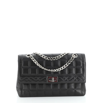 Chanel Vintage Chocolate Bar Mademoiselle Chain Flap Bag Quilted Leather Medium