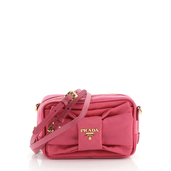 Prada Bow Camera Crossbody Bag Tessuto Small