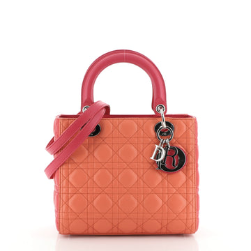 Christian Dior Tricolor Lady Dior Bag Cannage Quilt Leather Medium