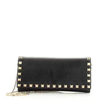 Valentino Rockstud Wallet On Chain Leather