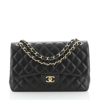 Chanel Classic Double Flap Bag Quilted Lambskin Jumbo