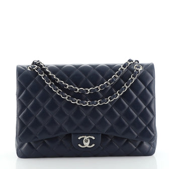 Chanel Classic Double Flap Bag Quilted Caviar Maxi