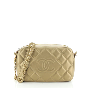Chanel Diamond CC Camera Case Bag Quilted Lambskin Small