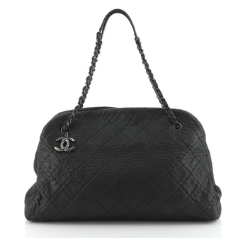 Chanel Just Mademoiselle Bag Quilted Iridescent Leather Maxi