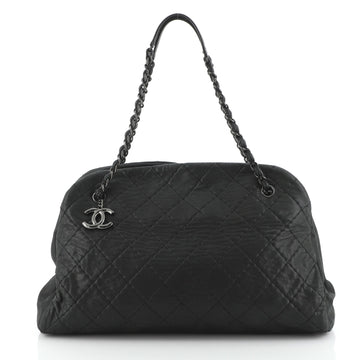 Chanel Just Mademoiselle Bag Quilted Iridescent Leather Maxi