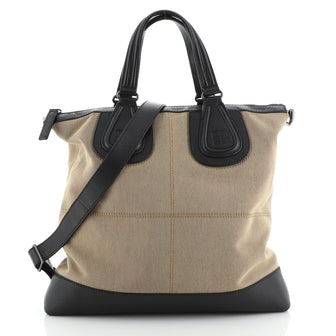 Givenchy Nightingale Flat Shopper Tote Canvas with Leather
