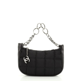 Chanel Square CC Charm Pochette Quilted Nylon Mini