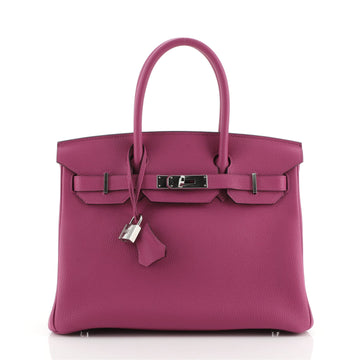 Hermes Birkin Handbag Pink Togo with Palladium Hardware 30