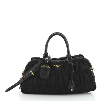 Prada Gaufre Convertible Satchel Tessuto Medium