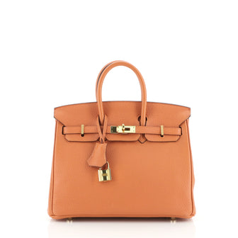Hermes Birkin Handbag Orange Togo with Gold Hardware 25