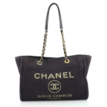 Chanel Deauville Tote Lurex Canvas Small