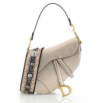 Christian Dior Saddle Handbag Leather Medium