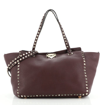 Valentino Rockstud Tote Pebbled Leather Medium