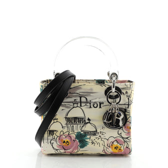 Christian Dior Vintage Lady Dior Bag Printed Canvas Mini
