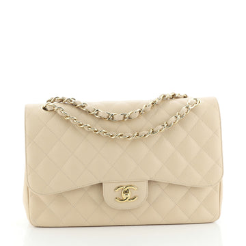 Chanel Classic Double Flap Bag Quilted Caviar Jumbo