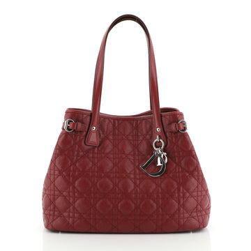 Christian Dior Panarea Tote Cannage Quilt Canvas Small