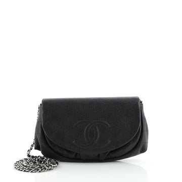Chanel Half Moon Wallet on Chain Caviar