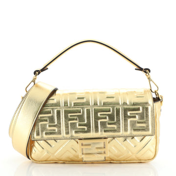 Fendi Baguette NM Bag Zucca Embossed Leather Medium