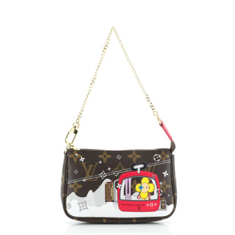 Louis Vuitton Pochette Accessoires Limited Edition Vivienne Holiday Monogram Canvas Mini