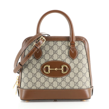 Gucci 1955 Horsebit Top Handle Bag GG Coated Canvas Small
