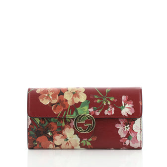Gucci Icon Continental Wallet Blooms Print Leather