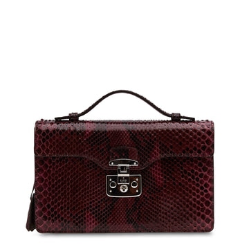 Gucci Lady Lock Briefcase Clutch Python