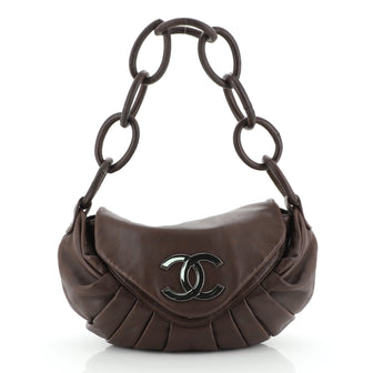 Chanel CC Rings Flap Bag Pleated Lambskin Small