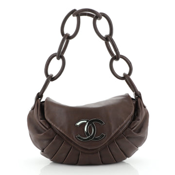 Chanel CC Rings Flap Bag Pleated Lambskin Small