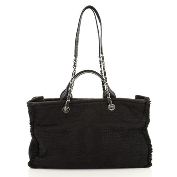 Chanel Double Face Deauville Tote Fringe Quilted Canvas Medium