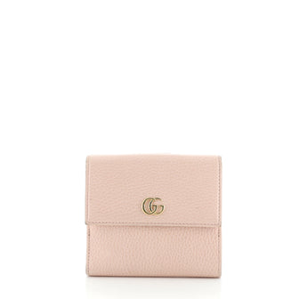 Gucci GG Marmont French Flap Wallet Leather Compact