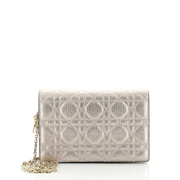 Christian Dior Lady Dior Wallet on Chain Cannage Quilt Grained Calfskin Small