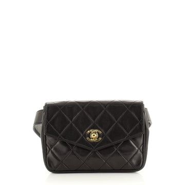 Chanel Vintage CC Flap Waist Bag Quilted Leather Small