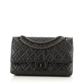 Chanel So Black Reissue 2.55 Flap Bag Quilted Aged Calfskin 226