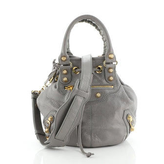 Balenciaga Pom Pon Giant Studs Bag Leather Mini