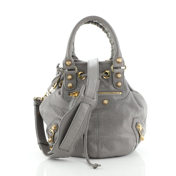 Balenciaga Pom Pon Giant Studs Bag Leather Mini