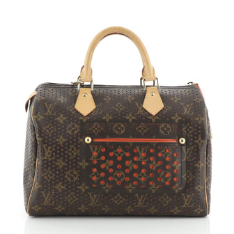 Louis Vuitton Speedy Handbag Perforated Monogram Canvas 30