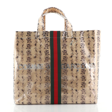 Gucci Comme de Garcons Web Shopping Tote Printed PVC and Paper Medium