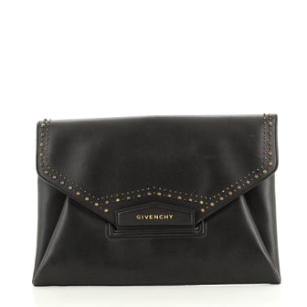 Givenchy Antigona Envelope Clutch Studded Leather Medium