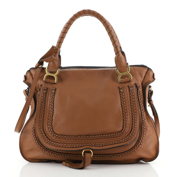 Chloe Marcie Braided Satchel Leather Large